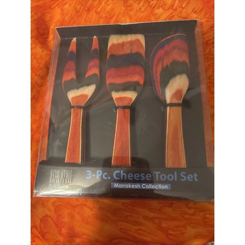 Baltique Marrakesh 3 Piece Cheese & Charcuterie Tool Set Colorful & Karma 4 Piec